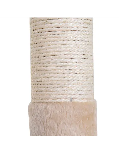 PawHut Cat Scratch Post with Bed Cat Tree for Indoor Cats Sisal Scratching Posts Hammock Kitty Activity Centre Beige