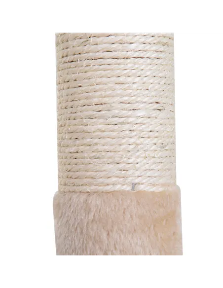 PawHut Cat Scratch Post with Bed Cat Tree for Indoor Cats Sisal Scratching Posts Hammock Kitty Activity Centre Beige