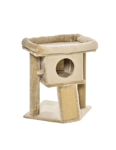 PawHut Cat Tree Tower for Indoor Cats Cat Scratching Post Climbing Activity Centre w/Jute Scratching Pad, Toy Ball, Cat House - 