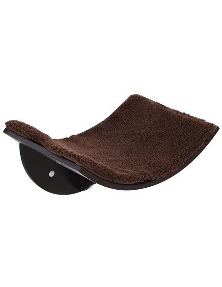 PawHut Wood Cat Shelves, Wall-Mounted Cat Shelter, Curved Kitten Bed Perch Climber Furniture 41 x 28 x 21cm Brown