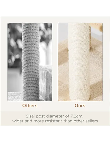 PawHut 100 cm Cat Tree for Indoor Cats Kitten Scratch Scratching Post Climbing Tower Activity Centre Beige