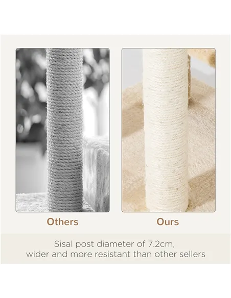 PawHut 100 cm Cat Tree for Indoor Cats Kitten Scratch Scratching Post Climbing Tower Activity Centre Beige