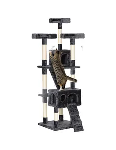 PawHut Cat Tree Scratching House, Activity Play Centre