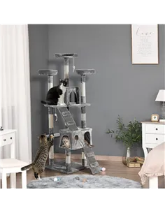 PawHut Cat Tree Scratching House, Activity Play Centre 2