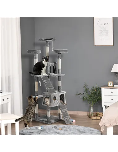 PawHut Cat Tree Scratching House, Activity Play Centre