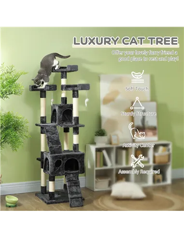 PawHut Cat Tree Scratching House, Activity Play Centre