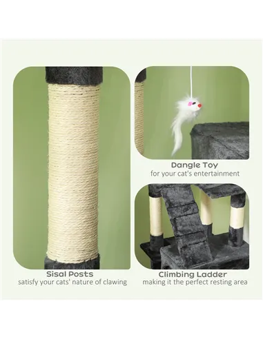 PawHut Cat Tree Scratching House, Activity Play Centre