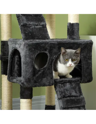 PawHut Cat Tree Scratching House, Activity Play Centre