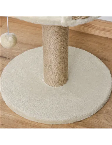 PawHut Cat Tree Cat Scratching Post for Indoor Cats Kitten Play Tower Activity Centre Climbing Stand with Dangling Ball Beige