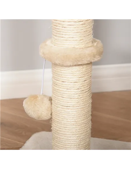 PawHut Cat Tree for Indoor Cats 100cm Kitten Climbing Tower Activity Center with Sisal Scratching Post Condo Perch Hanging Balls