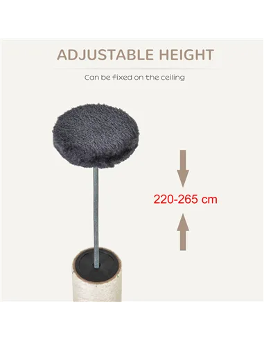 PawHut Floor to Ceiling Cat Tree for Indoor Cats Play Tower Climbing Activity Center Scratching Post Platforms Condo Adjustable 