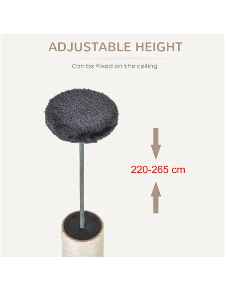 PawHut Floor to Ceiling Cat Tree for Indoor Cats Play Tower Climbing Activity Center Scratching Post Platforms Condo Adjustable 