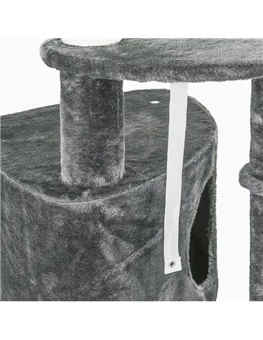 PawHut Floor to Ceiling Cat Tree for Indoor Cats Play Tower Climbing Activity Center Scratching Post Platforms Condo Adjustable 