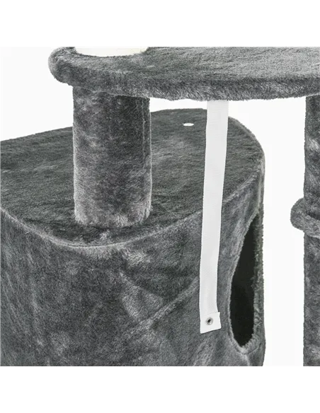 PawHut Floor to Ceiling Cat Tree for Indoor Cats Play Tower Climbing Activity Center Scratching Post Platforms Condo Adjustable 