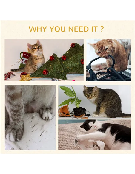 PawHut 104 cm Cat Tree, Cat Condo Tree Tower, Cat Activity Centre with Scratching Posts, Plush Perch, Hanging Ball - Cream White