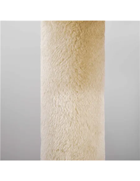 PawHut 104 cm Cat Tree, Cat Condo Tree Tower, Cat Activity Centre with Scratching Posts, Plush Perch, Hanging Ball - Cream White