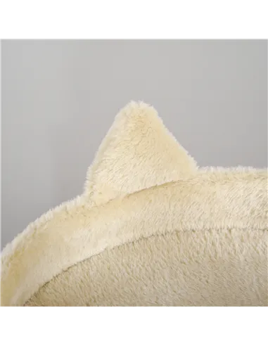 PawHut 104 cm Cat Tree, Cat Condo Tree Tower, Cat Activity Centre with Scratching Posts, Plush Perch, Hanging Ball - Cream White