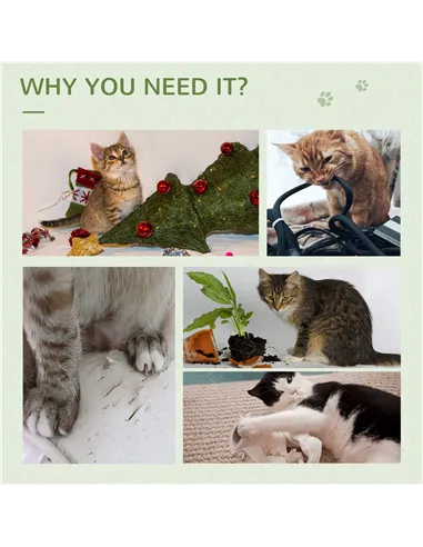 PawHut Cactus Cat Tree Tower for Indoor Cats Sisal Scratching Post with Hammock Bed Dangling Ball 40 x 40 x 96 cm