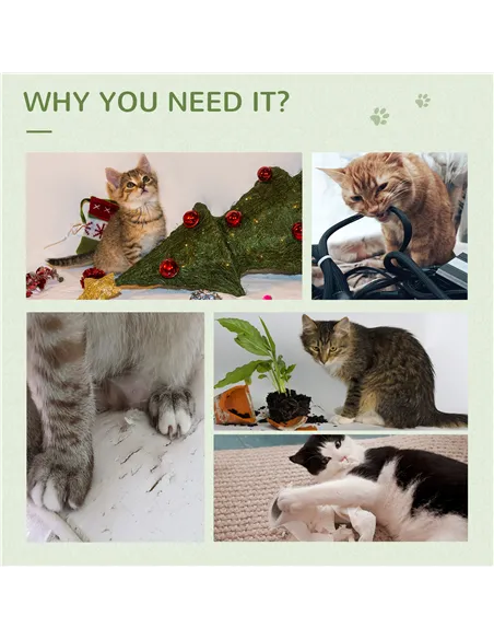 PawHut Cactus Cat Tree Tower for Indoor Cats Sisal Scratching Post with Hammock Bed Dangling Ball 40 x 40 x 96 cm