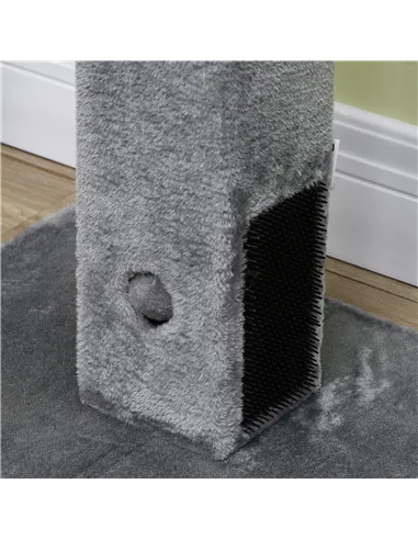 PawHut Cat Tree Scratching Post for Indoor Cats 79cm Jute Scratcher Climber w/ Carpet Base Dangling Toy – Grey