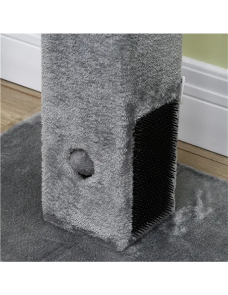 PawHut Cat Tree Scratching Post for Indoor Cats 79cm Jute Scratcher Climber w/ Carpet Base Dangling Toy – Grey