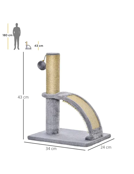 PawHut Cat Tree for Indoor Cats Climbing Activity Center Kitten Tower Furniture with Jute Post Scratching Massage Board Hanging 