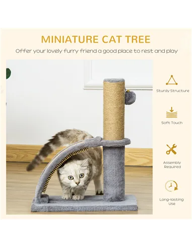 PawHut Cat Tree for Indoor Cats Climbing Activity Center Kitten Tower Furniture with Jute Post Scratching Massage Board Hanging 