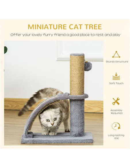 PawHut Cat Tree for Indoor Cats Climbing Activity Center Kitten Tower Furniture with Jute Post Scratching Massage Board Hanging 