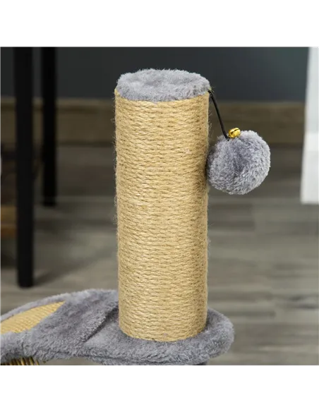 PawHut Cat Tree for Indoor Cats Climbing Activity Center Kitten Tower Furniture with Jute Post Scratching Massage Board Hanging 