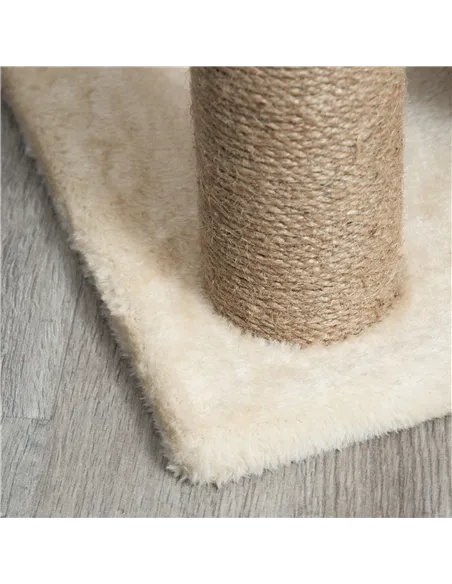 PawHut Cat Tree Tower, with Scratching Posts, Pad, Bed, Perch, Toy Ball - Light Brown