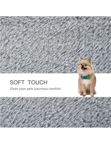 PawHut 4-step Pet Stairs with Scratching Posts, Platforms, Toy Ball, Grey