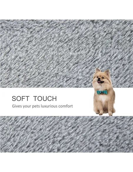 PawHut 4-step Pet Stairs with Scratching Posts, Platforms, Toy Ball, Grey