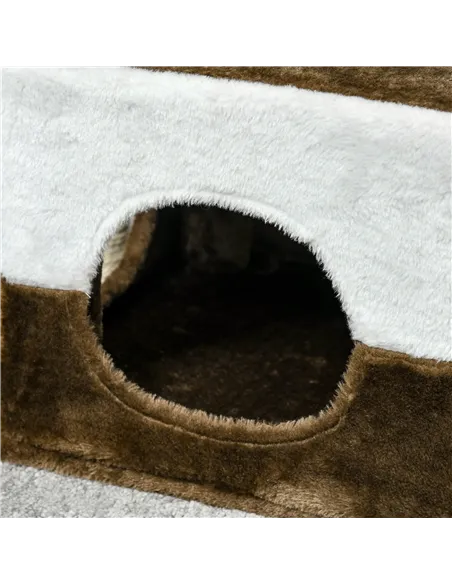 PawHut Cat Tree Tower for Indoor Cats Kitten House Scratching Posts with Condo Perch Interactive Mouse Toy, 45 x 33 x 70 cm, Bro