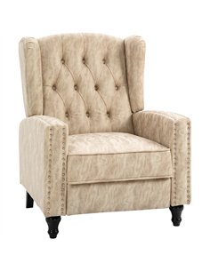 HOMCOM Chesterfield-Style Reclining Armchair - Beige