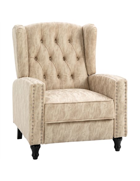 HOMCOM Chesterfield-Style Reclining Armchair - Beige