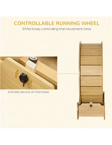 PawHut 30" Wooden Cat Running Wheel with Brake, Natural Wood Finish