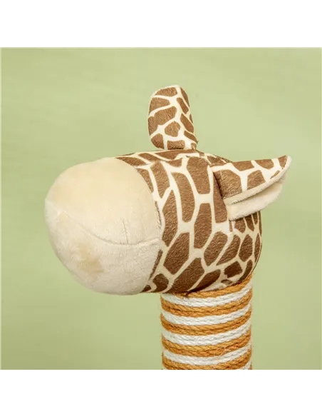 PawHut Giraffe-Designed Cat Tree, with Scratching Posts, Cat Tunnel, Toy Ball - Beige