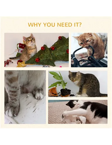 PawHut 240-270cm Floor-To-Ceiling Cat Tree, 5 Tier Cat Climbing Tower, with Bed, Hammock, Platforms, Dark Grey and Cream