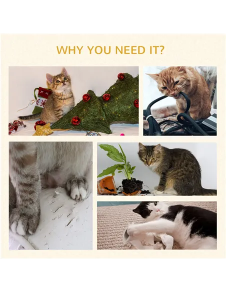 PawHut 242cm Adjustable Floor-To-Ceiling Cat Tree, with Artificial Decoration, Perches, Anti-Slip Kit - Green