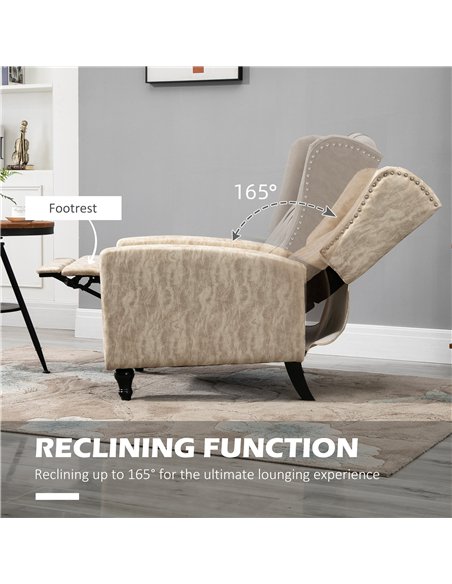 HOMCOM Chesterfield-Style Reclining Armchair - Beige