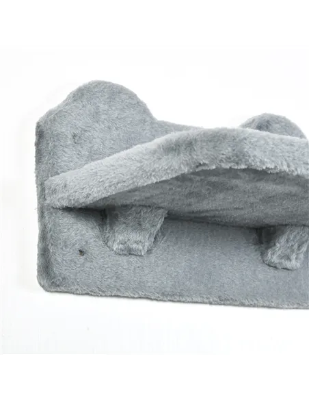PawHut 4PCs Wall-Mounted Cat Shelves w/ Scratching Post, Hammock, Nest - Grey