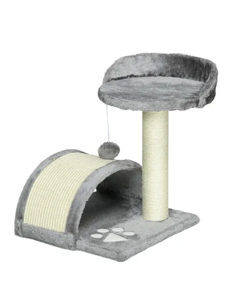 PawHut Cat Tree, Kitten Scratcher Activity Centre, with Sisal Scratching Post, Toy Ball - Grey