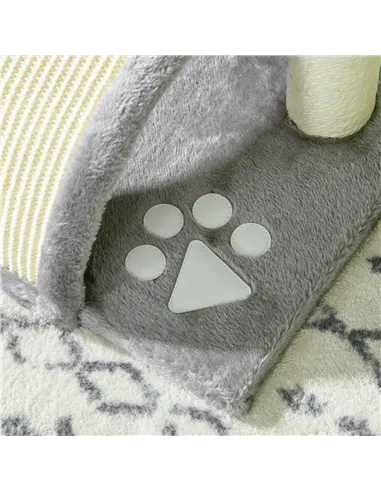 PawHut Cat Tree, Kitten Scratcher Activity Centre, with Sisal Scratching Post, Toy Ball - Grey
