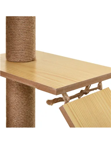 PawHut 130cm Cat Tree for Indoor Cats, Multi-Level Plush Cat Tower, with Five Scratching Posts, Two Perches, Cat House, Hammock