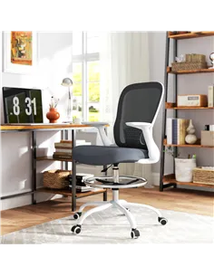 HOMCOM 99-119 cm Draughtsman Chair, with Adjustable Footrest - Grey 2