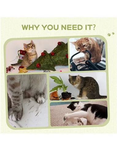 PawHut 58cm Cat Scratching Post, with Covered Plush, Play Balls, for Corner Walls - Grey