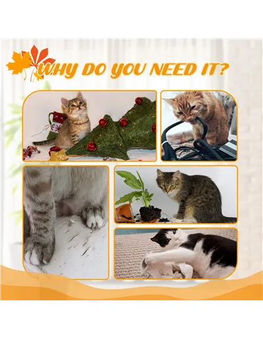 PawHut 242cm Adjustable Floor-To-Ceiling Cat Tree, with Artificial Decoration, Perches, Anti-Slip Kit - Yellow