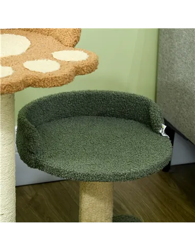 PawHut 52cm Small Cat Tree for Indoor Cats, Scratching Posts with Two Beds, Toy Ball