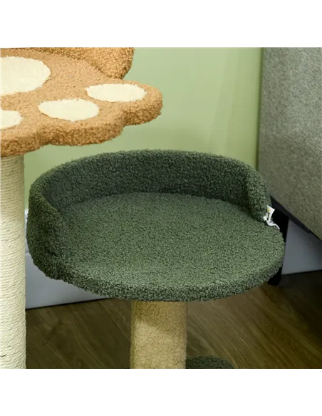 PawHut 52cm Small Cat Tree for Indoor Cats, Scratching Posts with Two Beds, Toy Ball