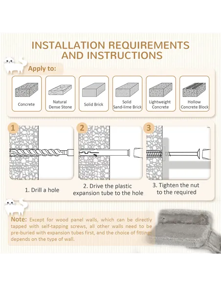 PawHut Four-Piece Cat Wall Furniture, with Hammock, Ladder, Platforms, Steps, for Indoor Use - Grey
